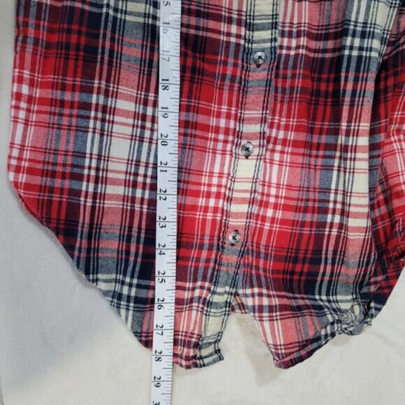Kavu Billie Jean Button Red and Blue Flannel Plaid Shirt - Size Small - Picture 10 of 11